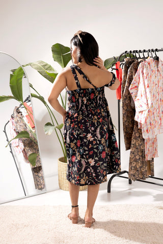 Bollywood Blackout Single Shoulder Knee Length Dress