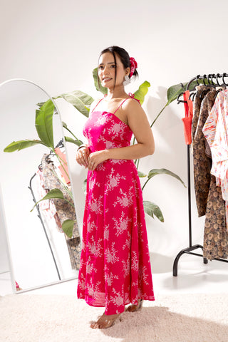 Goodnight Kiss Red Noodle Strap Dress