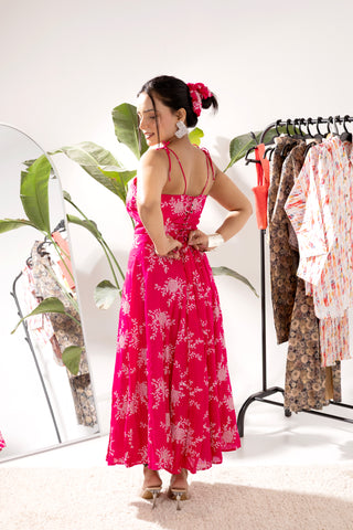 Goodnight Kiss Red Noodle Strap Dress