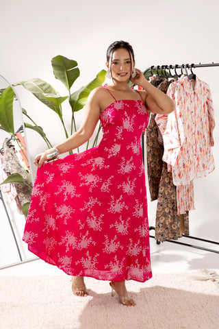 Goodnight Kiss Red Noodle Strap Dress