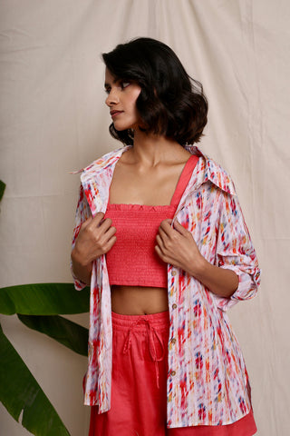 Buttery Nipple Peach Smocked Crop Top
