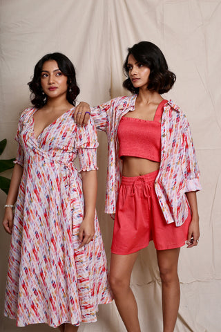 Buttery Nipple Peach Smocked Crop Top