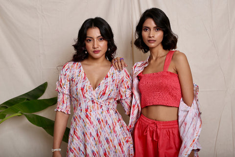 Buttery Nipple Peach Smocked Crop Top