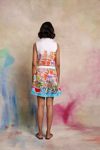 Malgudi Dream Tokyo Print Waistcoat