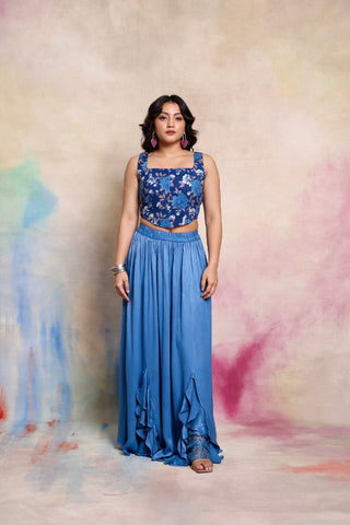 Blue Kiss Peacock Blue Skirt