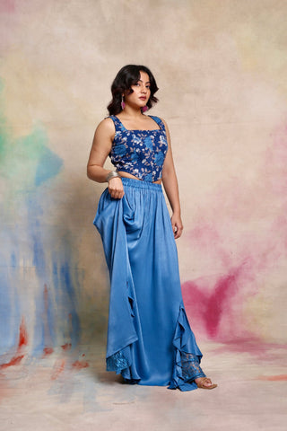 Blue Kiss Peacock Blue Skirt