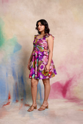 Purple Rose Fizz Floral Print Dress