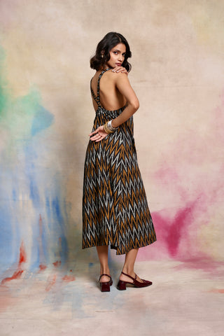 Tequila Sunset Ikkat Sleeveless Dress